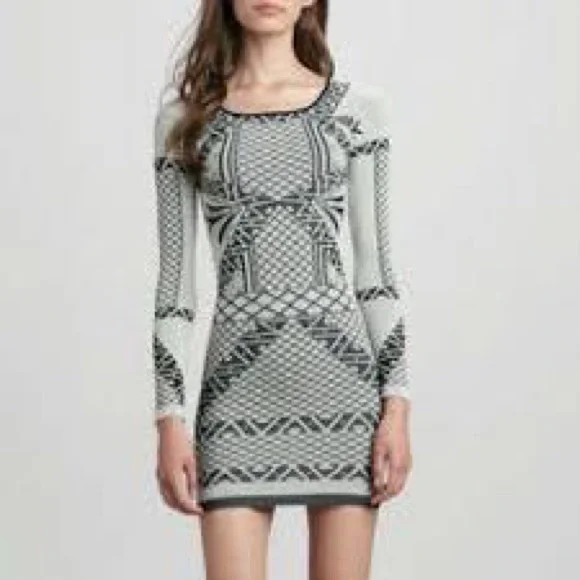 Free People | Dresses | Intimately Free People Bodycon Long Sleeve  Patterned Dress Size Small | Poshmark